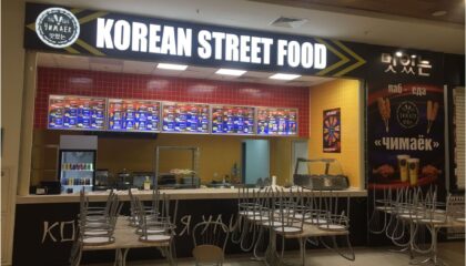 Комплексное рекламное оформление ресторана корейской кухни. Навигатор Стиль